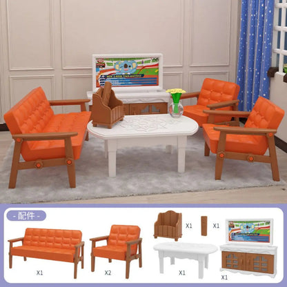 miniature items dollhouse furniture accessories living room bedroom supermarket shopping games family interaction doll kids toys ALPENZO