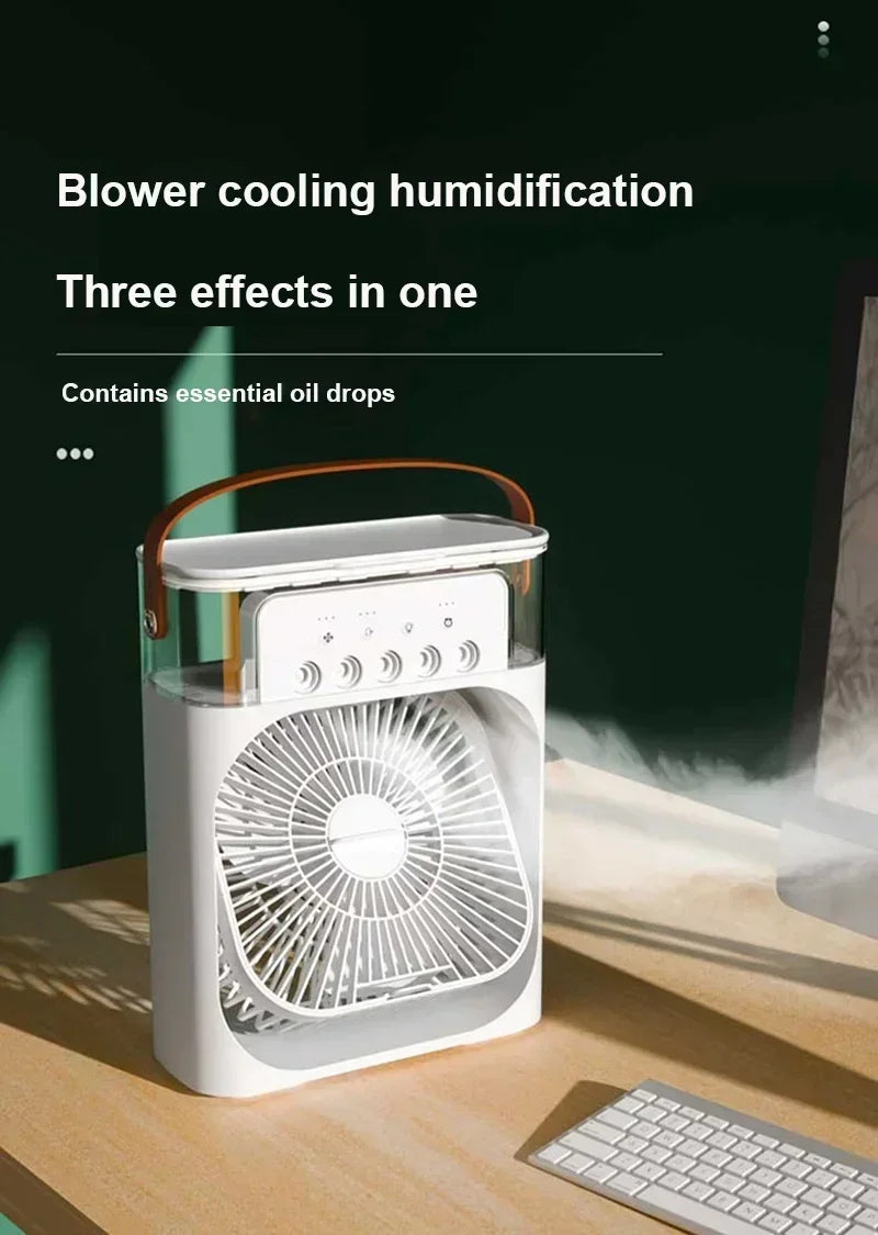3 In 1 Fan AIr Conditioner Household Small Air Cooler LED Night Light Portable Air Adjustment Fan Office Home Fan New ALPENZO