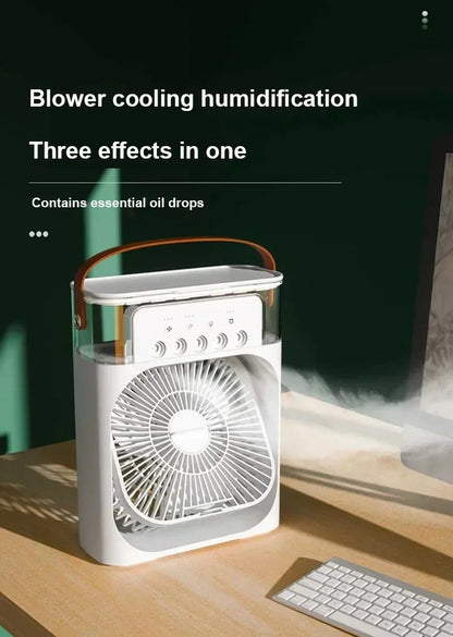 3 In 1 Fan AIr Conditioner Household Small Air Cooler LED Night Light Portable Air Adjustment Fan Office Home Fan New ALPENZO