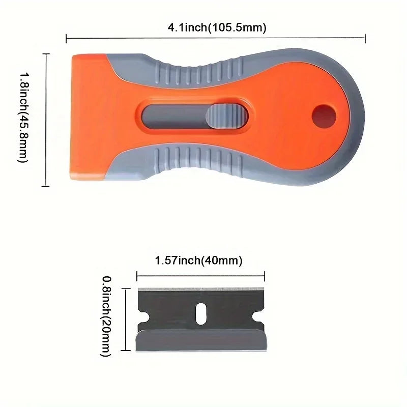 1 Set Glue removal blade With 10 Blades, Telescopic Adjustment Knife, Cleaning Scraper Tool For Removing Labels,Stickers,Paint - ALPENZO