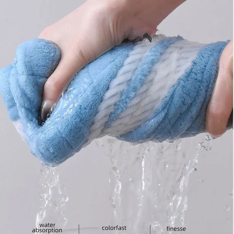 Square Spiral Bath Towel Designer Solid Color Quick Drying Water Absorbing Dry Hair Household And Daily Use Soft Square-Towels - ALPENZO