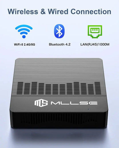 MLLSE Mini PC M2 Air Intel Gemini Lake N4000 Windows 11 6GB RAM 128GB ROM Dual-Band WiFi Bluetooth USB Mini Computer - ALPENZO