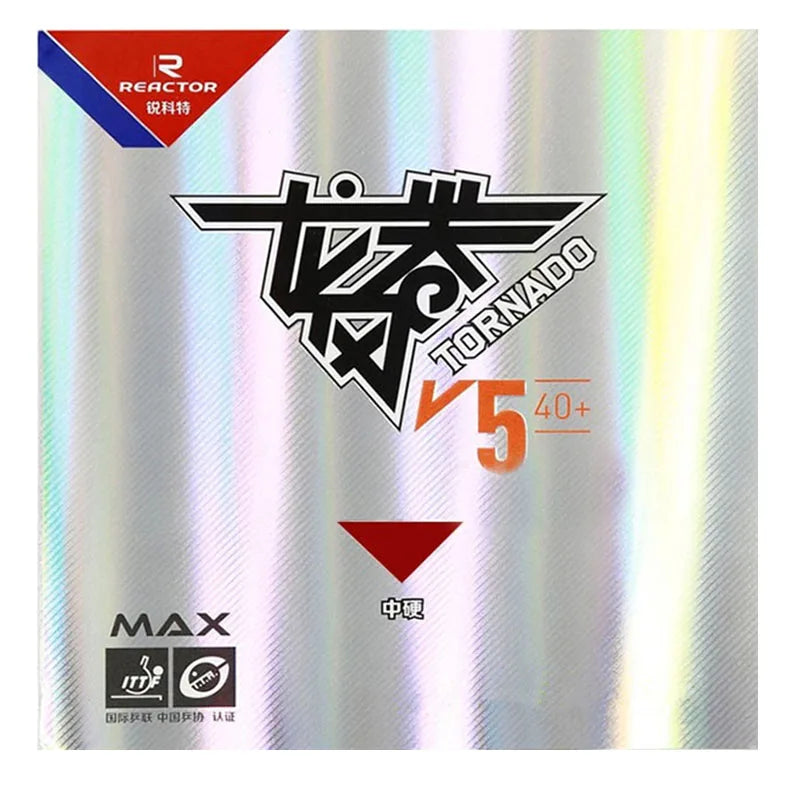 REACTOR Tornada V5 Table Tennis Rubber Sticky Loop Attack Ping Pong Rubber Medium Hard with Max Internal Energy Sponge