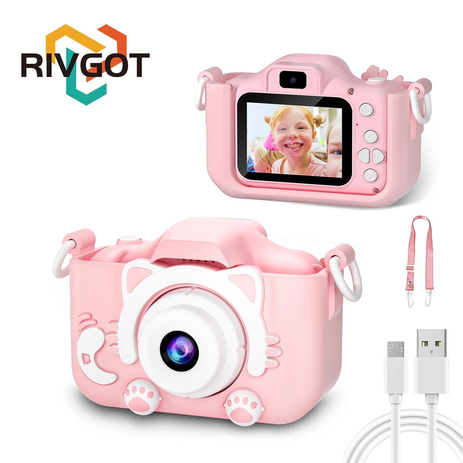 Kdis Camera Toys 1080P HD 2inch Screen Cat Mini Digital Camera for Girls Boys Children Chirtmas Birthday Gift Toys ALPENZO