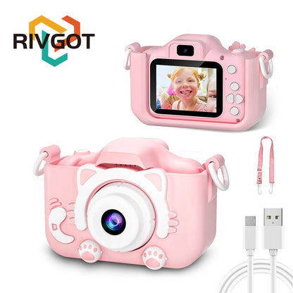 Kdis Camera Toys 1080P HD 2inch Screen Cat Mini Digital Camera for Girls Boys Children Chirtmas Birthday Gift Toys ALPENZO