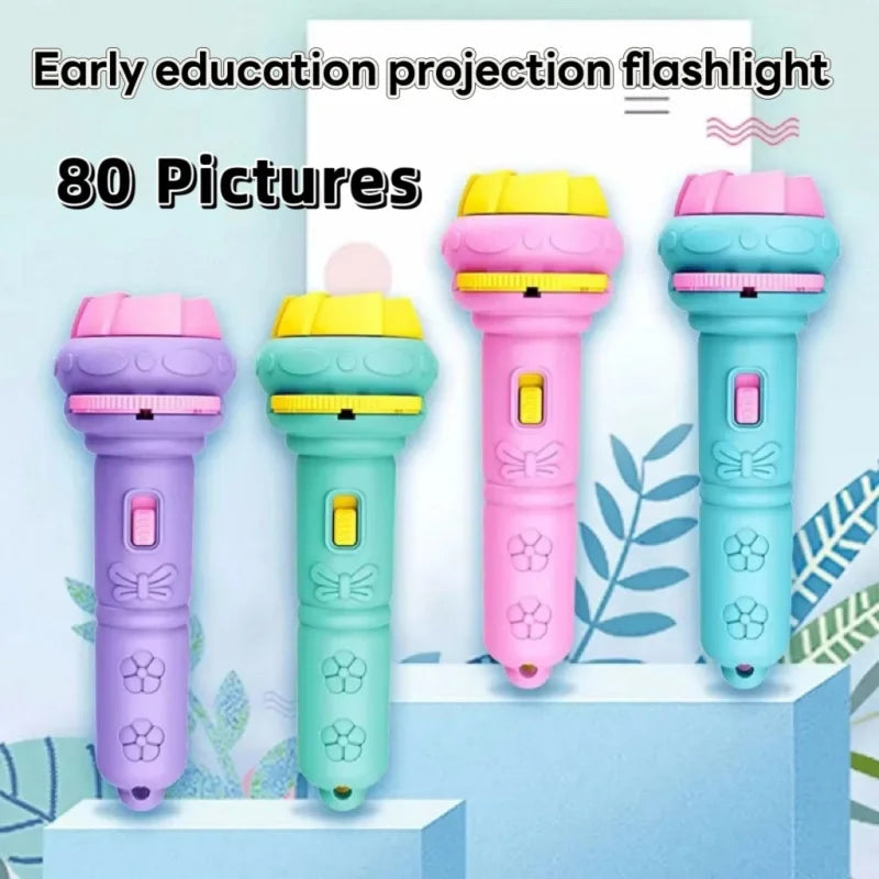 10Pcs Cards Cartoon Projection Flashlight Patterns Creative Children Flashlight Toy Projector Baby Toys Bedtime Story Book Toy ALPENZO