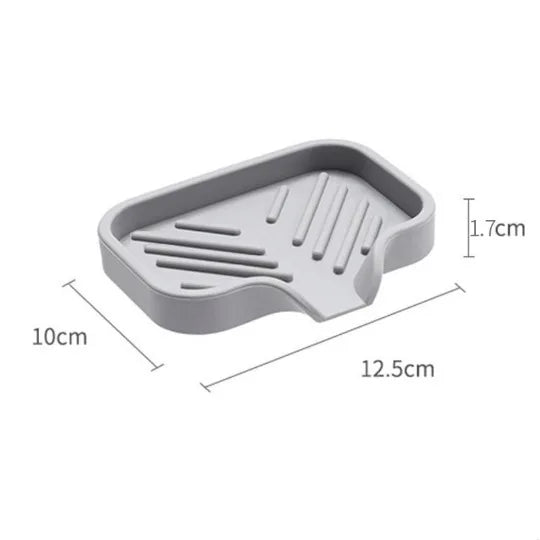 Silicone Kitchen Sink Tray Soap Tray Soap Dish Holder Sponge Holder with Built-in Drain Lip Countertop Sink Kitchen Organizer - ALPENZO