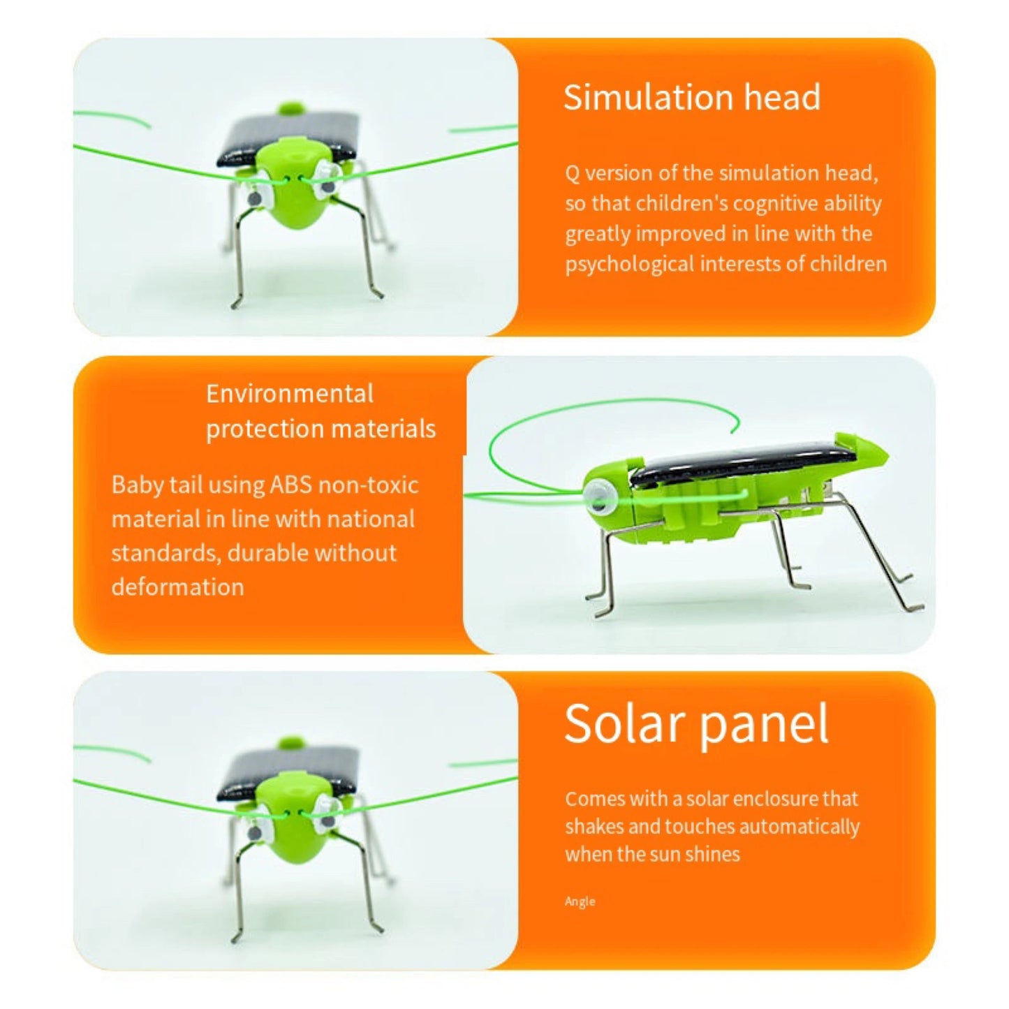 Solar Grasshopper Toy Puzzle Children Selected Gift Simulation Insect Gift Boys And Girls Science Education Funny Moving Toy Kid ALPENZO