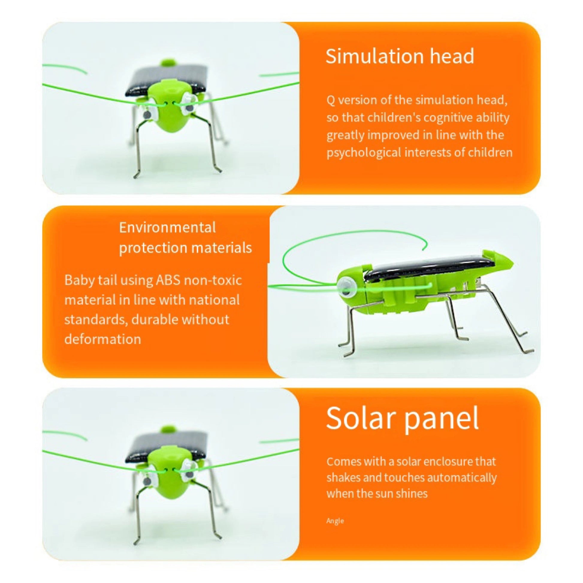 Solar Grasshopper Toy Puzzle Children Selected Gift Simulation Insect Gift Boys And Girls Science Education Funny Moving Toy Kid ALPENZO