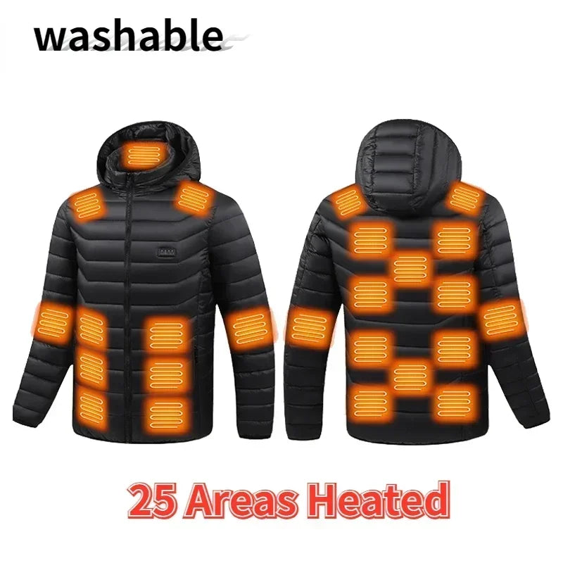 21 Areas Heating Jacket Men's Winter Usb Electric Heating Coat Functional Self-Heating Clothes Outdoor Snow Thick Padded Jacket ALPENZO