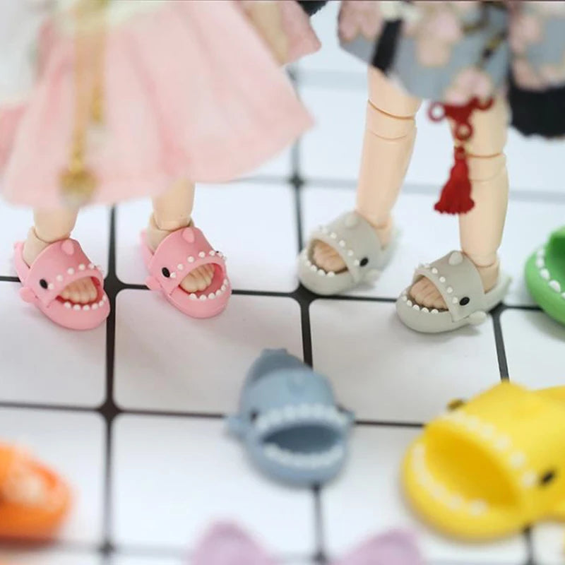 1 Pair For SD Doll For OB11 Doll Slippers Girl Gifts Doll Shoes Dolls Accessories Play House Shark Slippers ALPENZO