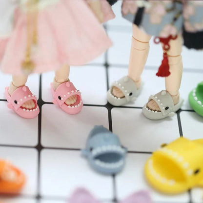 1 Pair For SD Doll For OB11 Doll Slippers Girl Gifts Doll Shoes Dolls Accessories Play House Shark Slippers ALPENZO