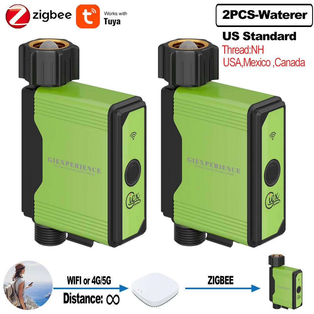ZIGBEE WIFI Garden Watering Timer Smart Sprinkler Drip Irrigation System Built-in Water Flow Recorder Controller TUYA - ALPENZO
