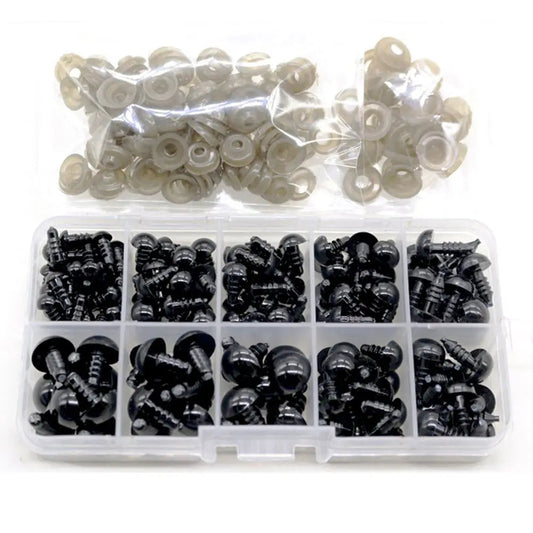 100pcs 10mm Eyeball Doll Accessories Black Plush Safety Eyes Amigurumi For Toys 6mm 8mm 12mm DIY Funny Toy Eyes Animal ALPENZO