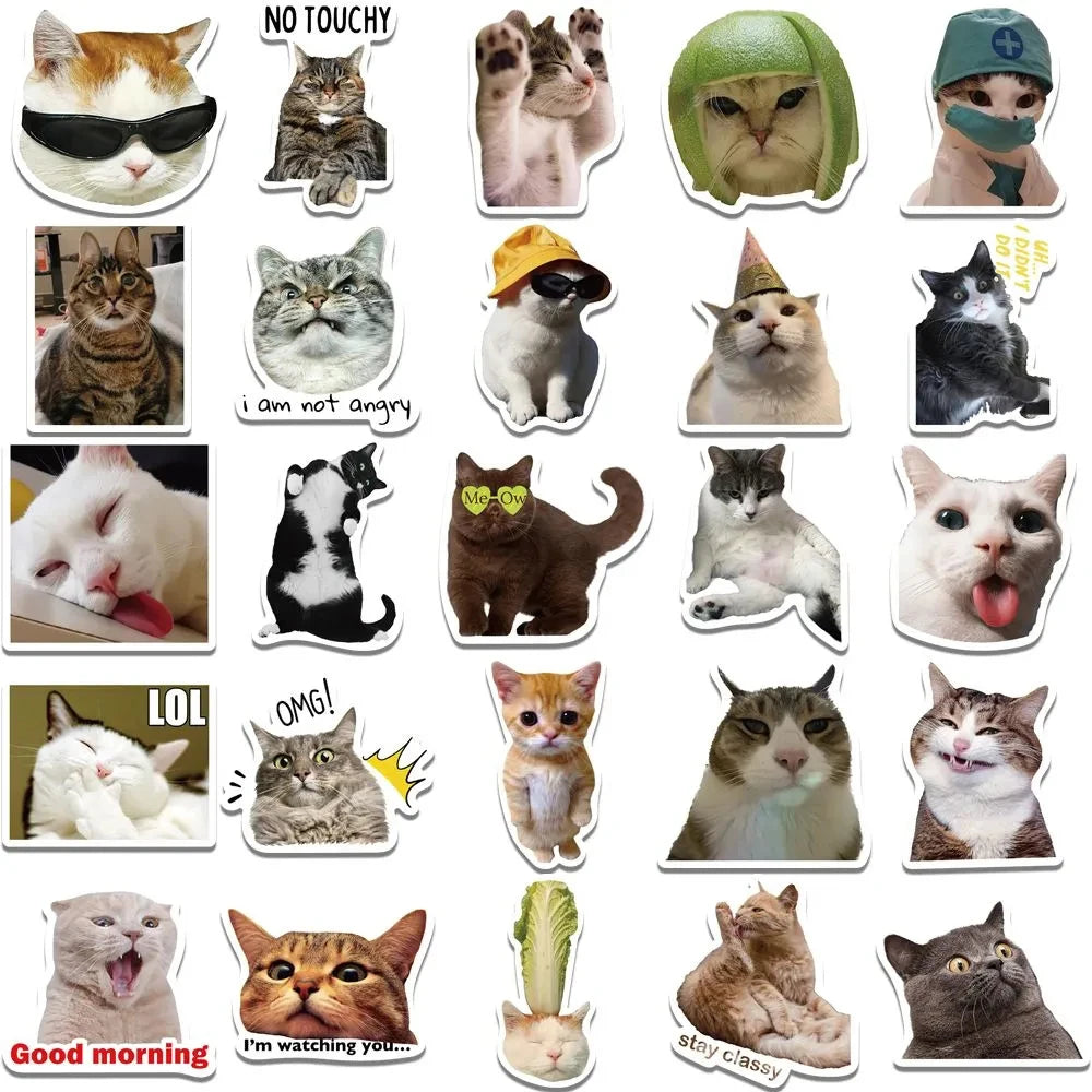 10/30/50PCS Kawaii Love Cat PVC Sticker Aesthetic Children's Korean Decoration Scrapbooking Stationery School Supplies for Kids ALPENZO