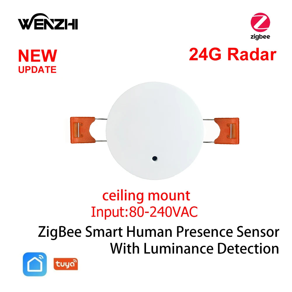 ZigBee Wifi MmWave Human Presence Motion Sensor With Luminance/Distance Detection 5/110/220V Tuya Smart Life Home Automation - ALPENZO