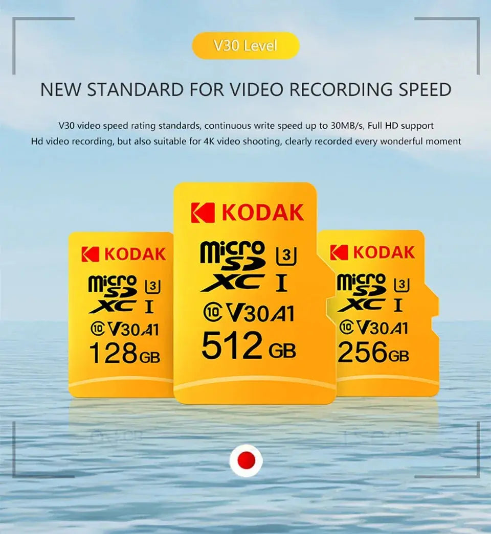 KODAK Micro SD Card Driving Recorder 64GB Memory Card For Mobile Phone PC Earphone Speaker HD Camera - ALPENZO