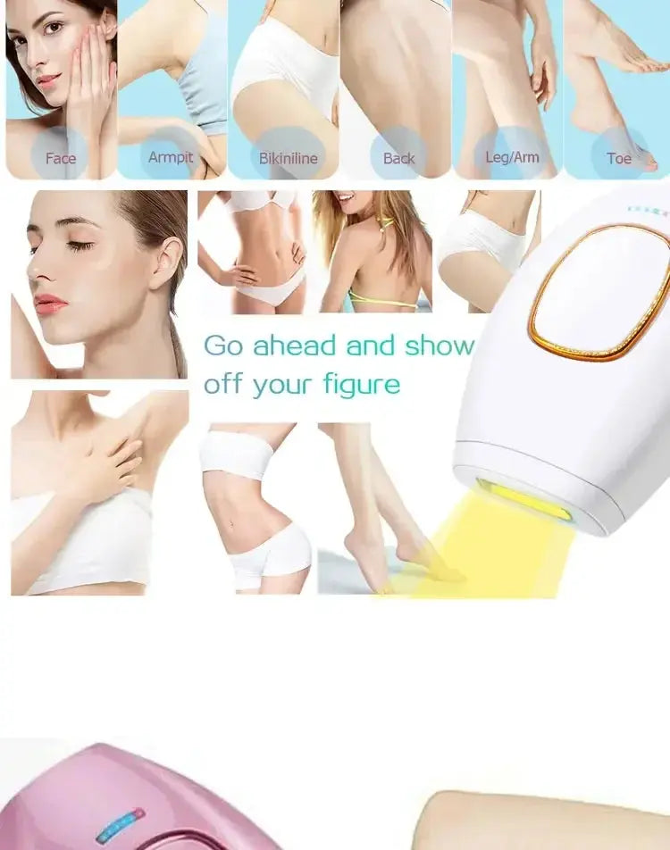 IPL Laser Hair Remover Intense Pulsed Light 500000 Pulses Permanent Laser Hair Remover Women's Painless Hair Removal Home Device - ALPENZO