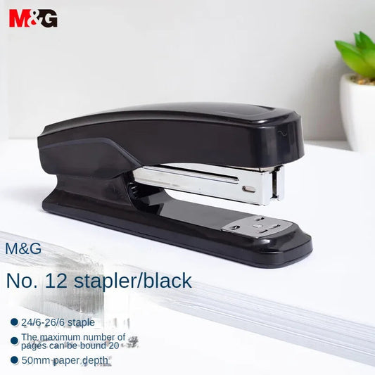 M&G Dual Mode Stapler Business Metal Durable Stapler #12 Office Supplies Single Pack Black/Gray Fits 24/6 & 26/6 Nail Patterns ALPENZO