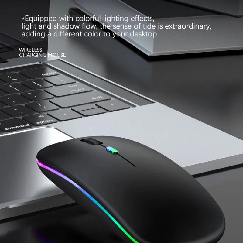 Tablet Phone Computer Bluetooth Wireless Mouse Rechargeable RGB Backlight Mice for iPad PC Laptop Tablet Phone 2.4GHz USB Mouse - ALPENZO