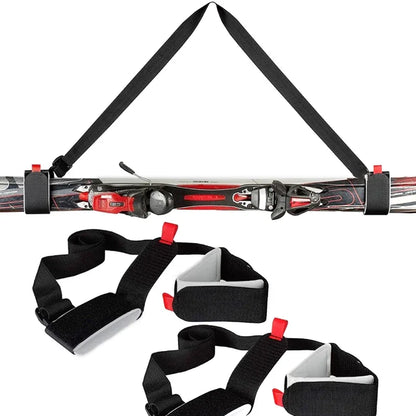 Nylon Skiing Bags Adjustable Pole Shoulder Hand Carrier Lash Handle Straps Porter Hook Loop Protecting For Ski Snowboard