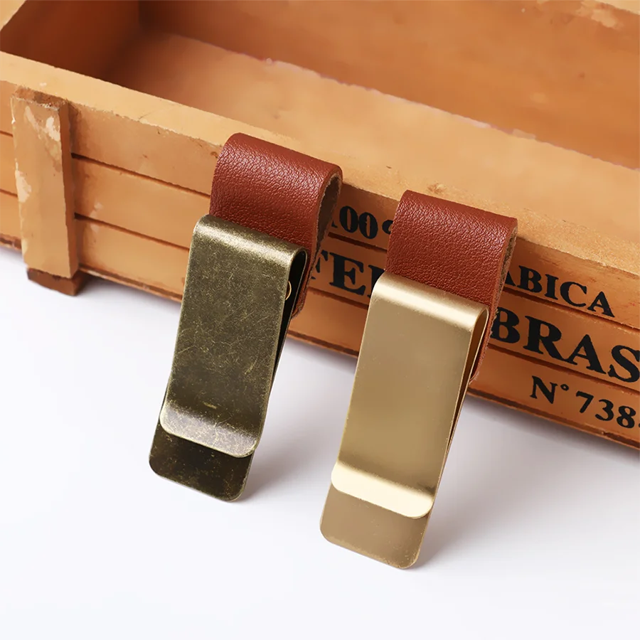 STONEGO Handmade Leather Brass Stainless Steel Pen Holder Clip Journal Notebook Paper Folder Writing Office Supplies ALPENZO