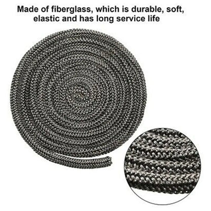 Stove Fire Rope Black Wood Burning Stove 6mm 8mmm 2m Length Log Burner Door Seal High Temperature Stove Heating Fireplaces Part - ALPENZO