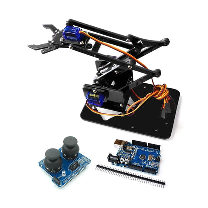 SG90 MG90S 4 Dof Unassembly Acrylic Mechanical Robot Manipulator Claw Kit For Arduino Robot Arm STEAM Kit Programming Robot Arm ALPENZO