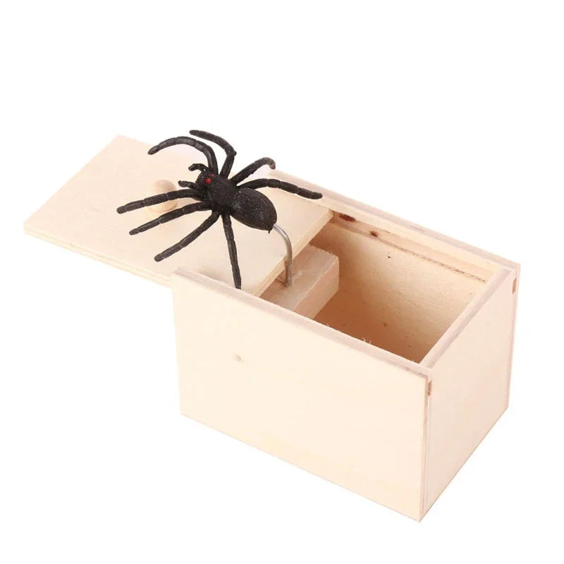 Trick Spider Funny Scare Box Wooden Hidden Box Quality Prank Wooden Scare Box Fun Game Prank Trick Friend Office Toys - ALPENZO