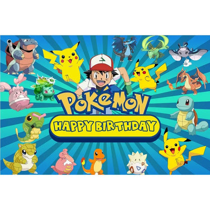 Cartoon Pikachu Theme Birthday Party Disposable Tableware Set Balloons Decorations Photo Props Background Pokemon Party Supplies ALPENZO