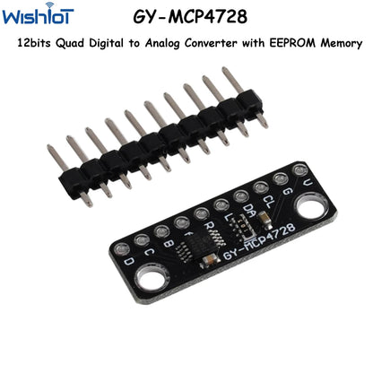 MCP4728 12 Bit Quad Digital to Analog Converter with EEPROM Memory DAC Breakout Sensor Module I2C Interface Low Power GY-MCP4728 ALPENZO