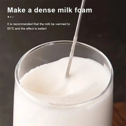 Wireless Milk Frother Electric Type-C Handheld Blender Stainless Steel Mini Coffee Maker Whisk Mixer For Coffee Cappuccino Cream - ALPENZO