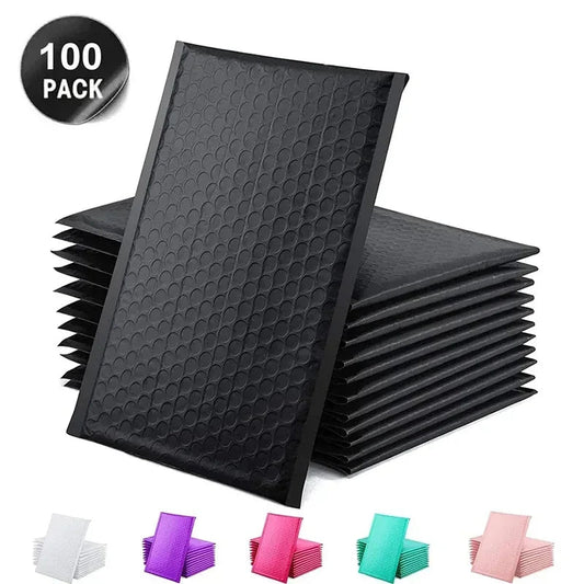 100 Pcs Black Bubble Packaging Envelope Mailing Envelopes Mailer Poly Green Envelope for Shipping Self Seal Bubble Bag Padding ALPENZO