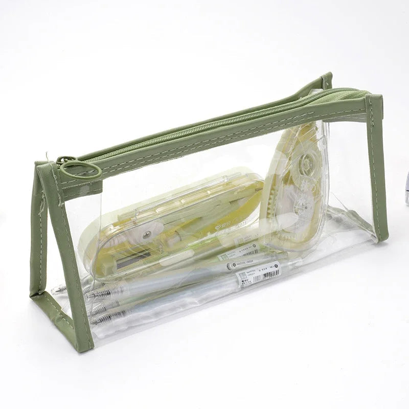 Transparent Pencil Case Kawaii Pen Large Capacity Bag Cosmetic Bag Back to School Supplies for Girls Kids Stationery Items Gifts ALPENZO