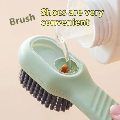 1/2pcs Shoes Brush Automatic Liquid Discharge Multifunction Press Out Shoes Cleaner Soft Bristles Clothes Brushes Cleaning Tool