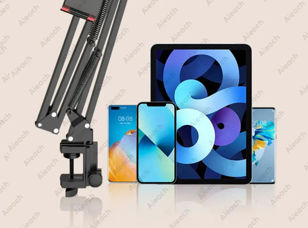 Tablet Holder for Bed with Long Metal Arm iPad Stand Tablet Bracket 360° Rotating Bed Phone Mount for 4.5~12.9 inch Phone Tablet - ALPENZO