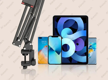 Tablet Holder for Bed with Long Metal Arm iPad Stand Tablet Bracket 360° Rotating Bed Phone Mount for 4.5~12.9 inch Phone Tablet - ALPENZO