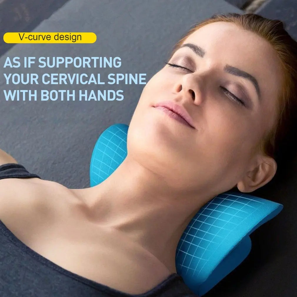 Cervical Neck Shoulder Stretcher Massage Pillow Traction Device Muscle Relaxation Relieve  Pain Cervical Spine Correction - ALPENZO