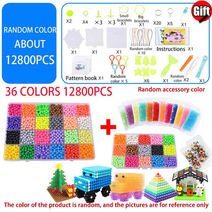 Handmade Magic Water Fuse Beads Creative Beads DIY Art Crafts Toys Magic Water Sticky Beads Sensory Toys Set with Accessories ALPENZO