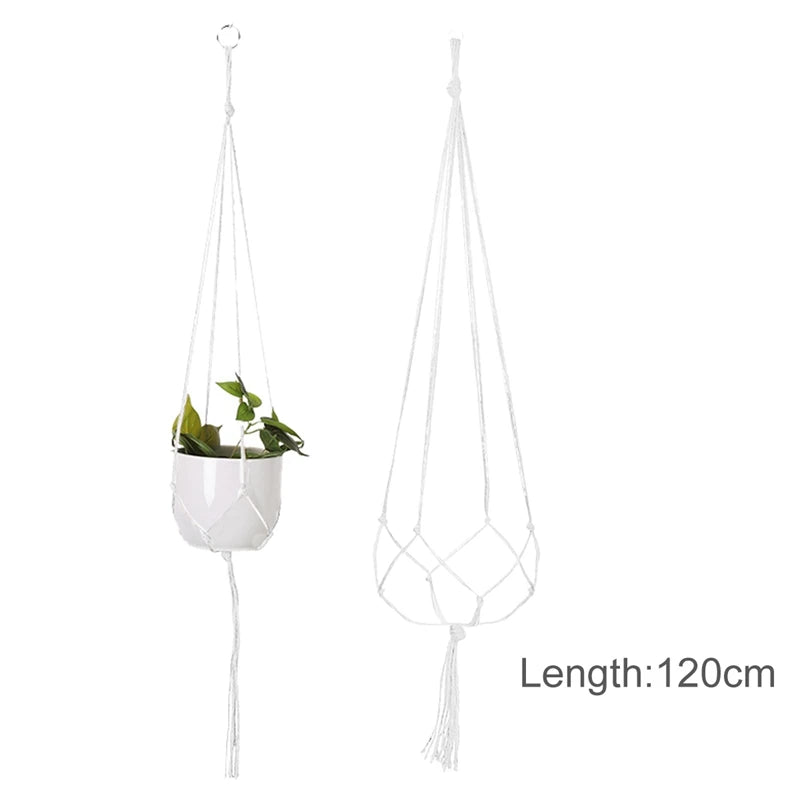 Hanging Plant Handmade Macrame Plant Hanger Flower Pot Planter Hanger Wall Decor Courtyard Garden Hanging Planter Hanging Basket - ALPENZO