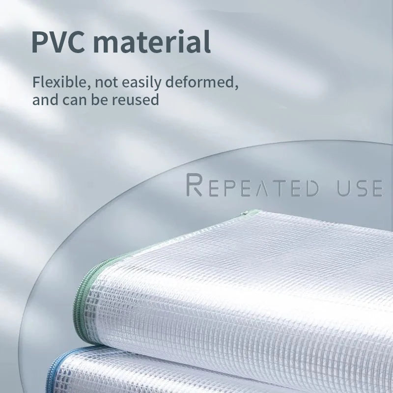 Zipper Mesh Bags A4/A5 Plastic Zipper Bags For Organizing Zipper Mesh Bags Waterproof Clear Travel Bags Office Supplies Document ALPENZO