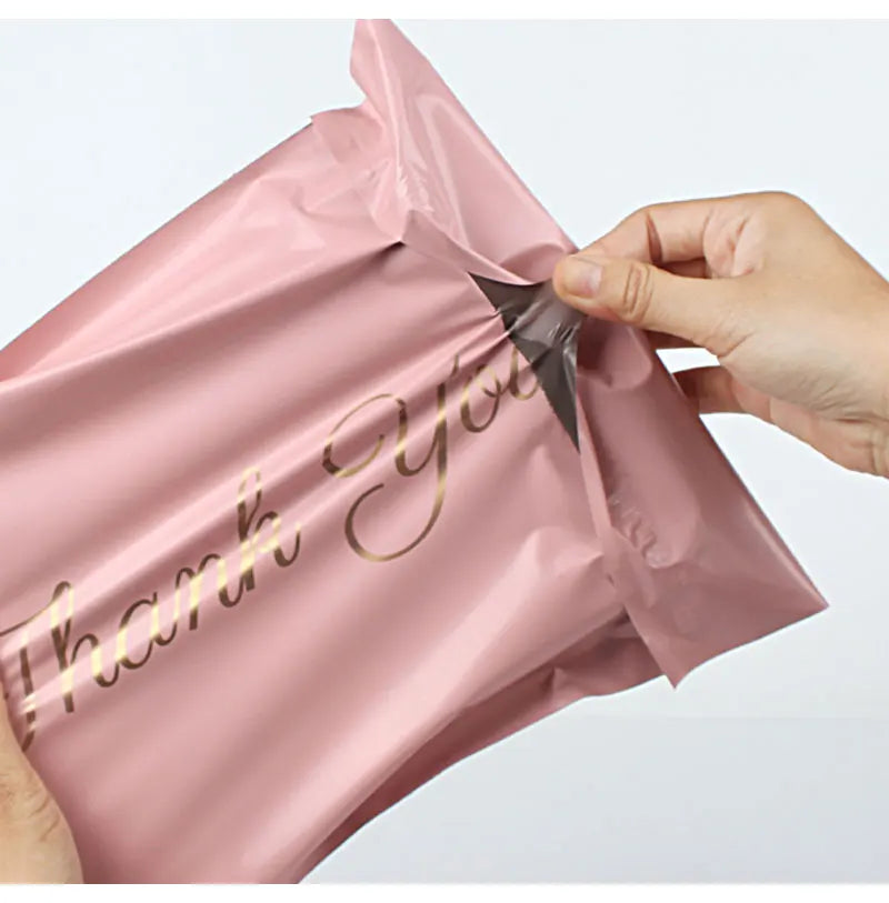 INPLUSTOP Pink Poly Express Mailing Pouch THANK YOU Clothing Opaque Courier Parcel Bag Envelope Logistics Storage Bags ALPENZO