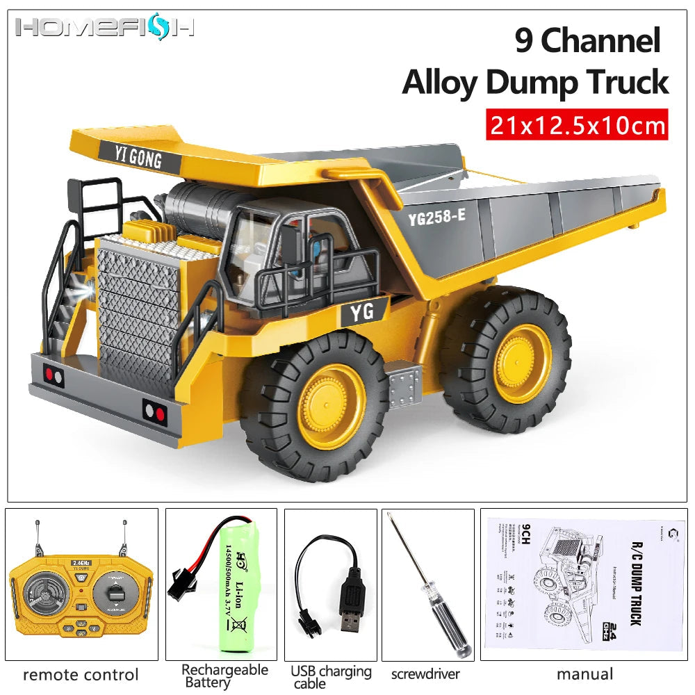 RC Car Children Toys Remote Control Car Toys For Boys Radio Control Excavator Dump Truck Bulldozer Electric Car Kids Toys Gift ALPENZO