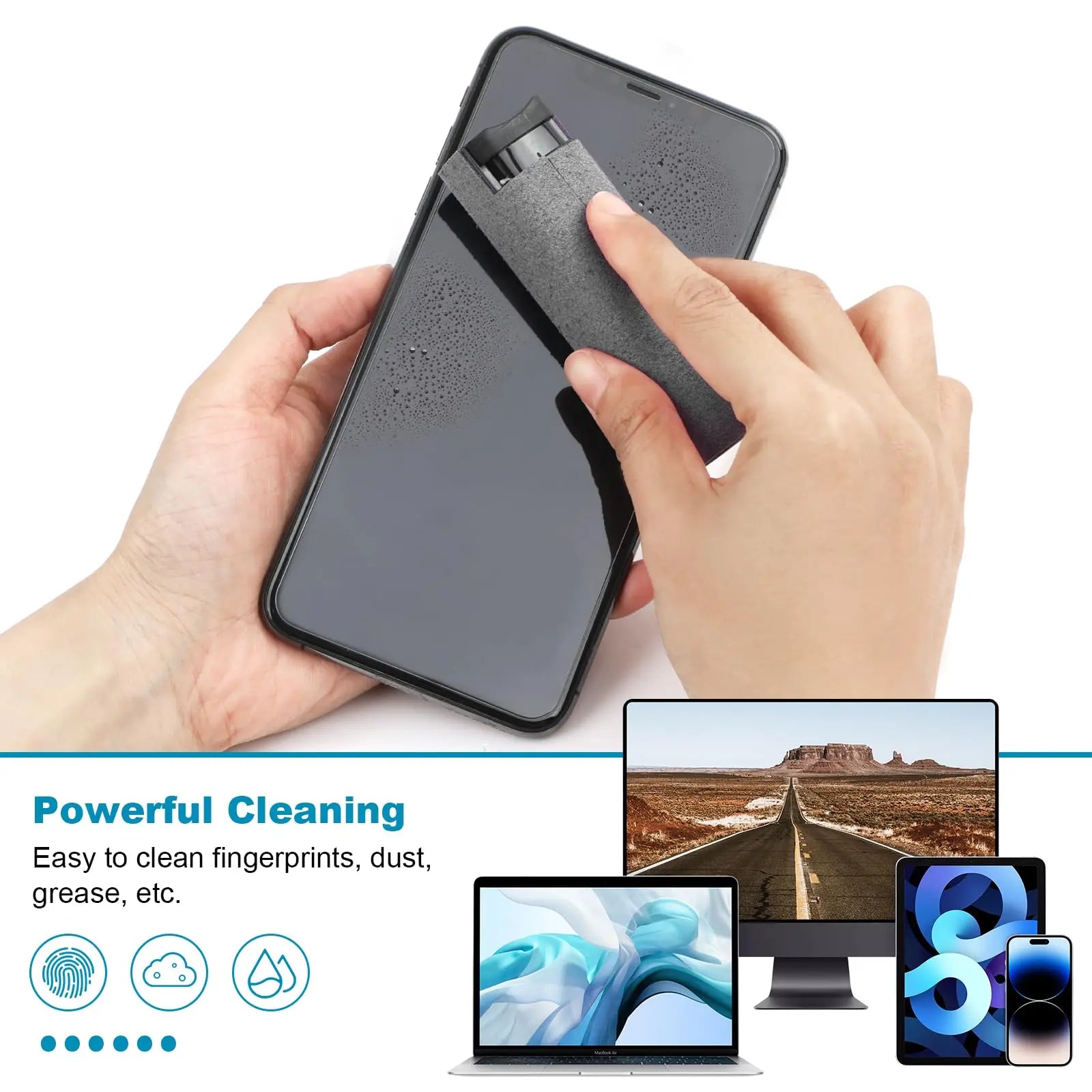 Microfiber Screen Cleaner Spray Bottle Set Mobile Phone Ipad Computer Microfiber Cloth Wipe Iphone Cleaning Glasses Wipes - ALPENZO