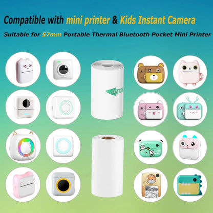 Thermal Printer Paper Rolls for Mini 10 Rolls 2.2in x 19ft  Pocket Printer White Colors Sticky Receipt Paper Rolls POS Papers ALPENZO