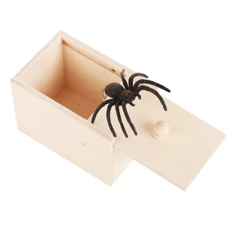 Trick Spider Funny Scare Box Wooden Hidden Box Quality Prank Wooden Scare Box Fun Game Prank Trick Friend Office Toys - ALPENZO