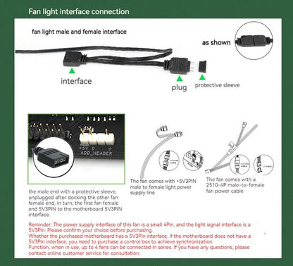 TEUCER JM-1 Computer Case Fan ARGB Mirror Cycle Light Effect 120mm 4Pin PWM PC Cooling Fan Low Noise Water Cooling Ventilador - ALPENZO