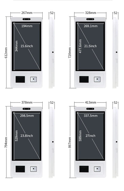 TouchWo 15.6 21.5 23.8 Inch Wall Mount Touch Screen AIO Computer Touchscreen Self Service Checkout Ordering Ticket Payment Kiosk - ALPENZO