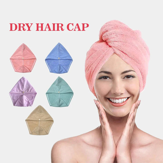Microfiber Hair Towel Wrap for Women, Shower Spa Head Wrap Hair Drying Hat Turban Microfiber Terry Dry Absorbent Quick Dry Hair - ALPENZO