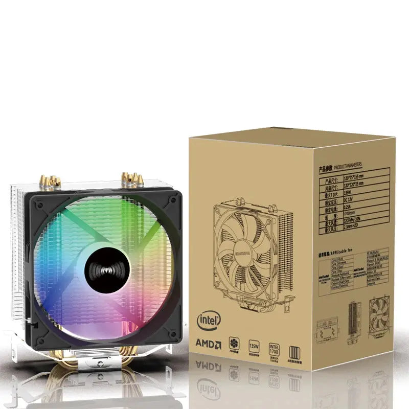 TEUCER CPU Cooler 4 Heat Pipes PC Radiator Cooling 3PIN PWM Silent Rgb Fan For Intel 1700 1150 1155 1156 1366 AM2/AM3/AM4 AMD - ALPENZO